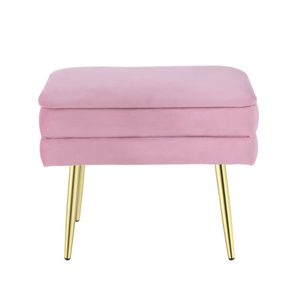 Ottoman Storage Foot Stool Vanity Velvet - Pink