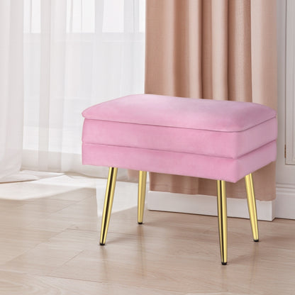 Ottoman Storage Foot Stool Vanity Velvet - Pink