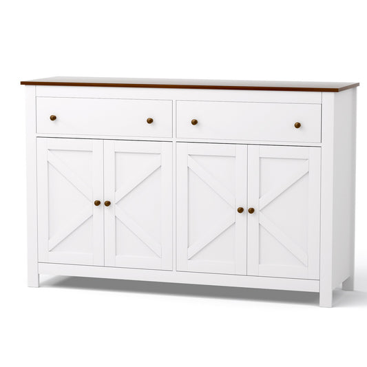 X-frame Buffet Sideboard Storage Cabinet - White