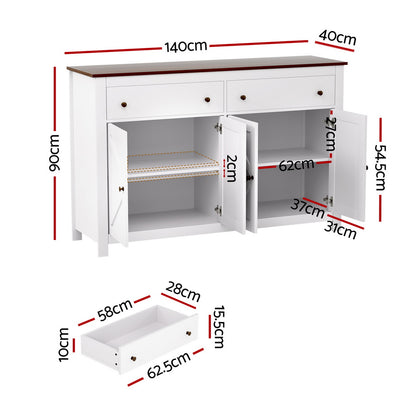 X-frame Buffet Sideboard Storage Cabinet - White