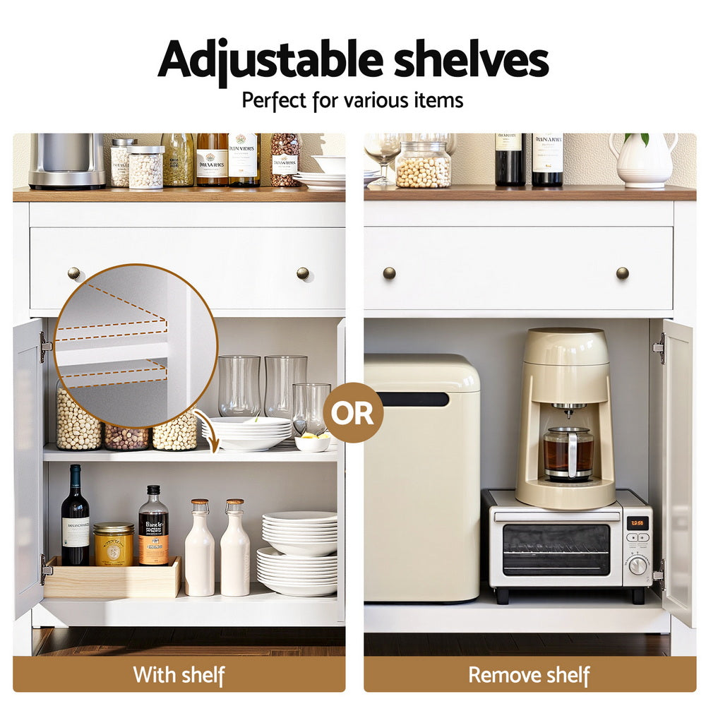 X-frame Buffet Sideboard Storage Cabinet - White