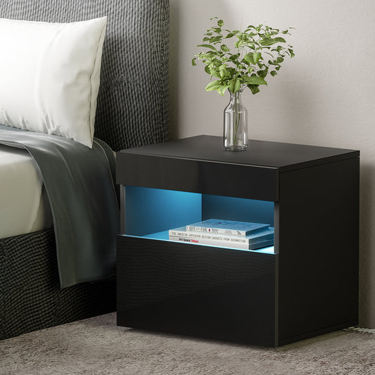 Heres Bedside Table LED - Black