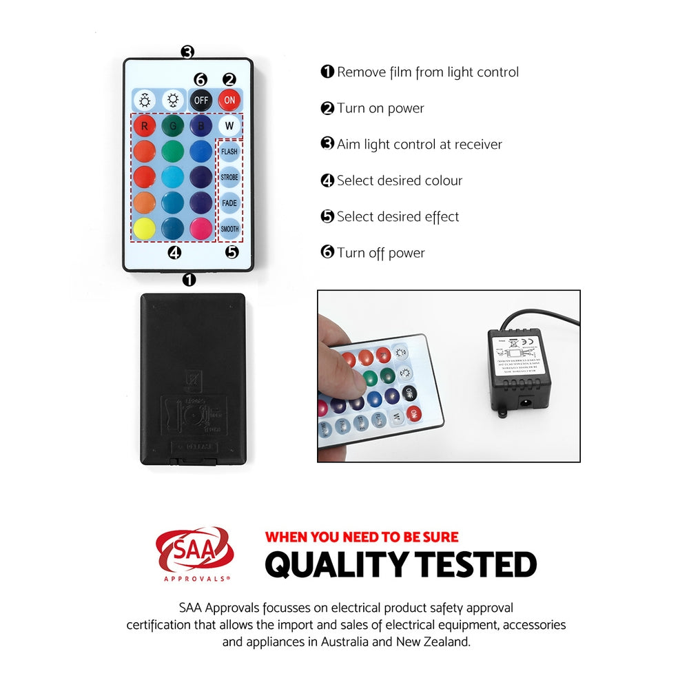 LED Lights Coffee Table - Black