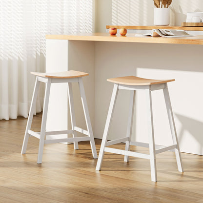 Set of 2 Ari Wooden Bar Stools - Oak