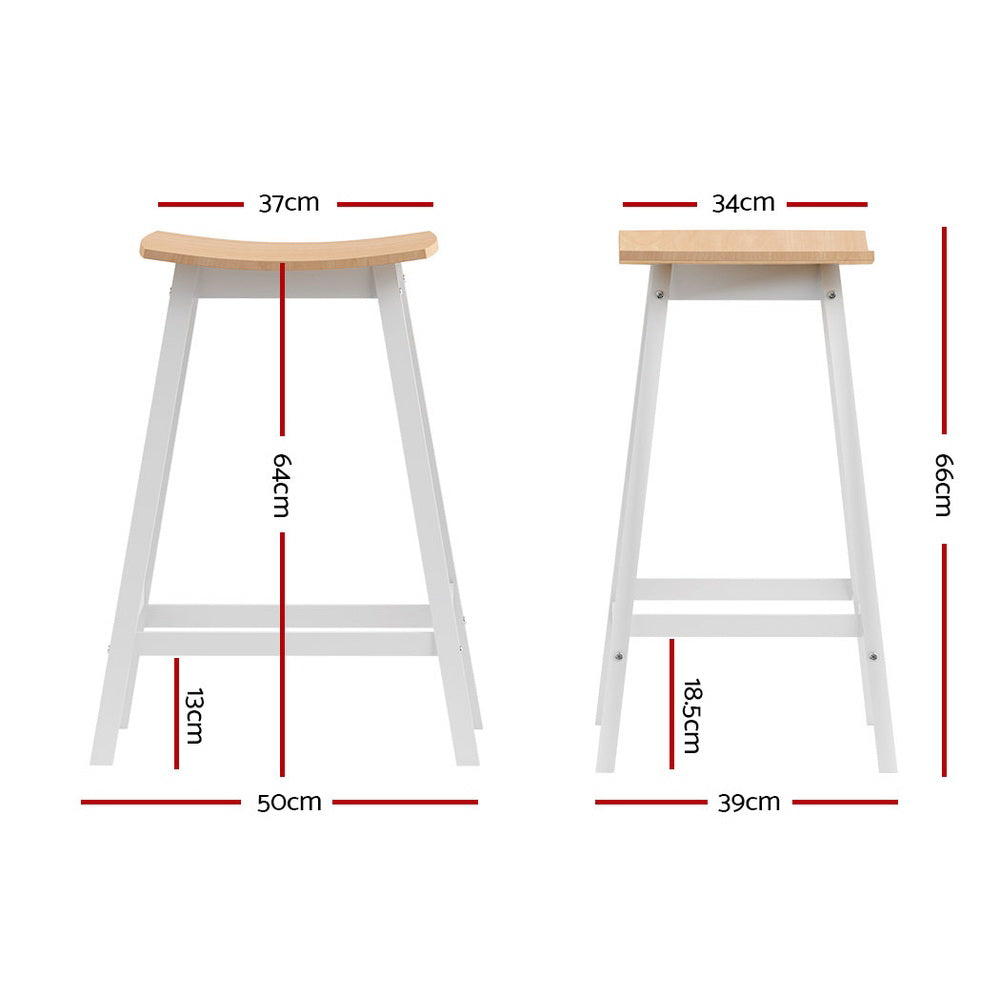 Set of 2 Ari Wooden Bar Stools - Oak