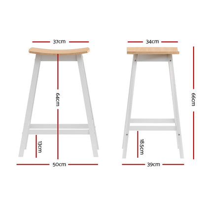Set of 2 Ari Wooden Bar Stools - Oak
