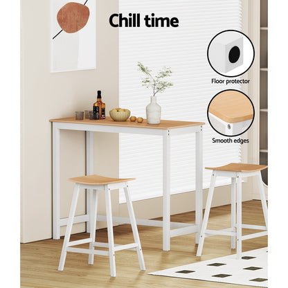 Set of 2 Ari Wooden Bar Stools - Oak