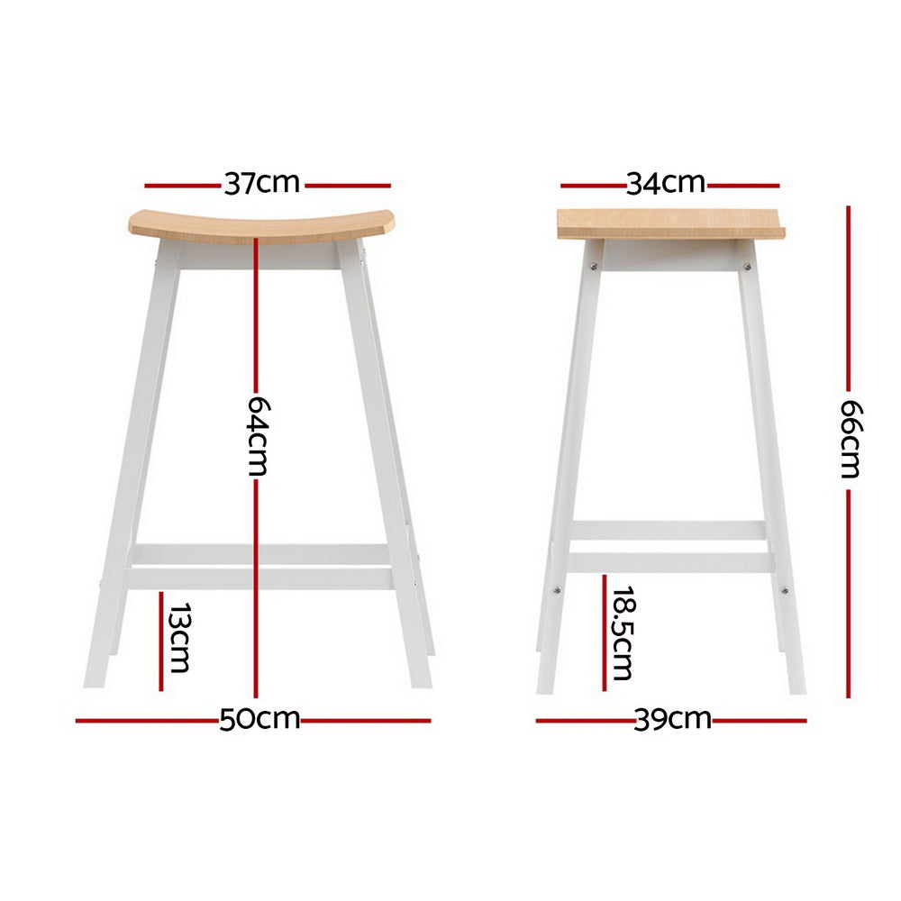 Set of 4 Ari Bar Stools Wooden Chairs - Oak