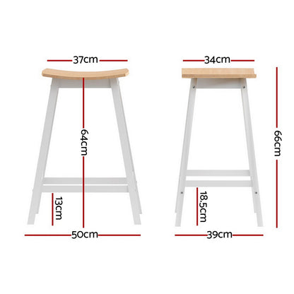 Set of 4 Ari Bar Stools Wooden Chairs - Oak
