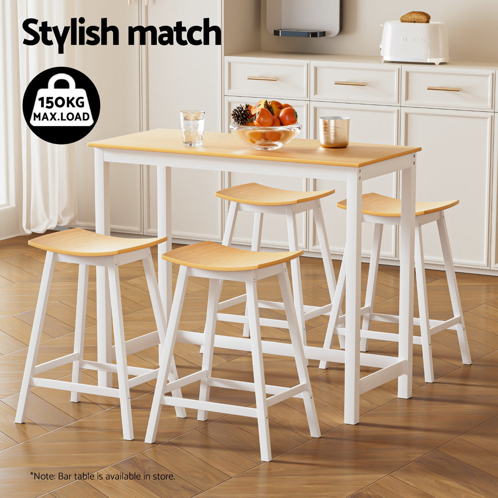 Set of 4 Ari Bar Stools Wooden Chairs - Oak