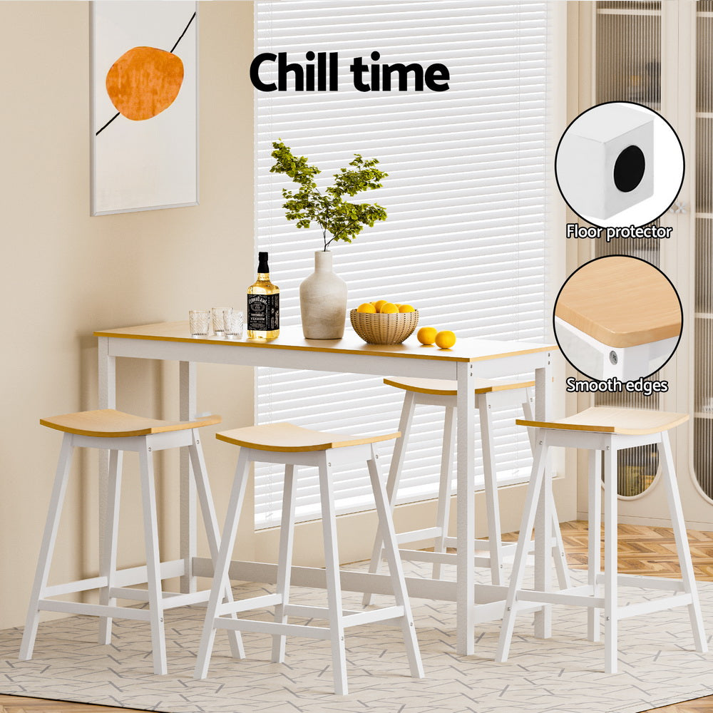 Set of 4 Ari Bar Stools Wooden Chairs - Oak