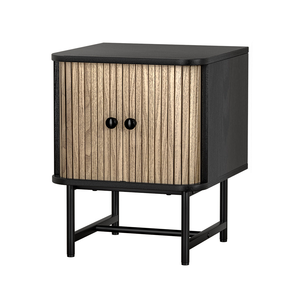 Boris Bedside Table Nightstand - Black