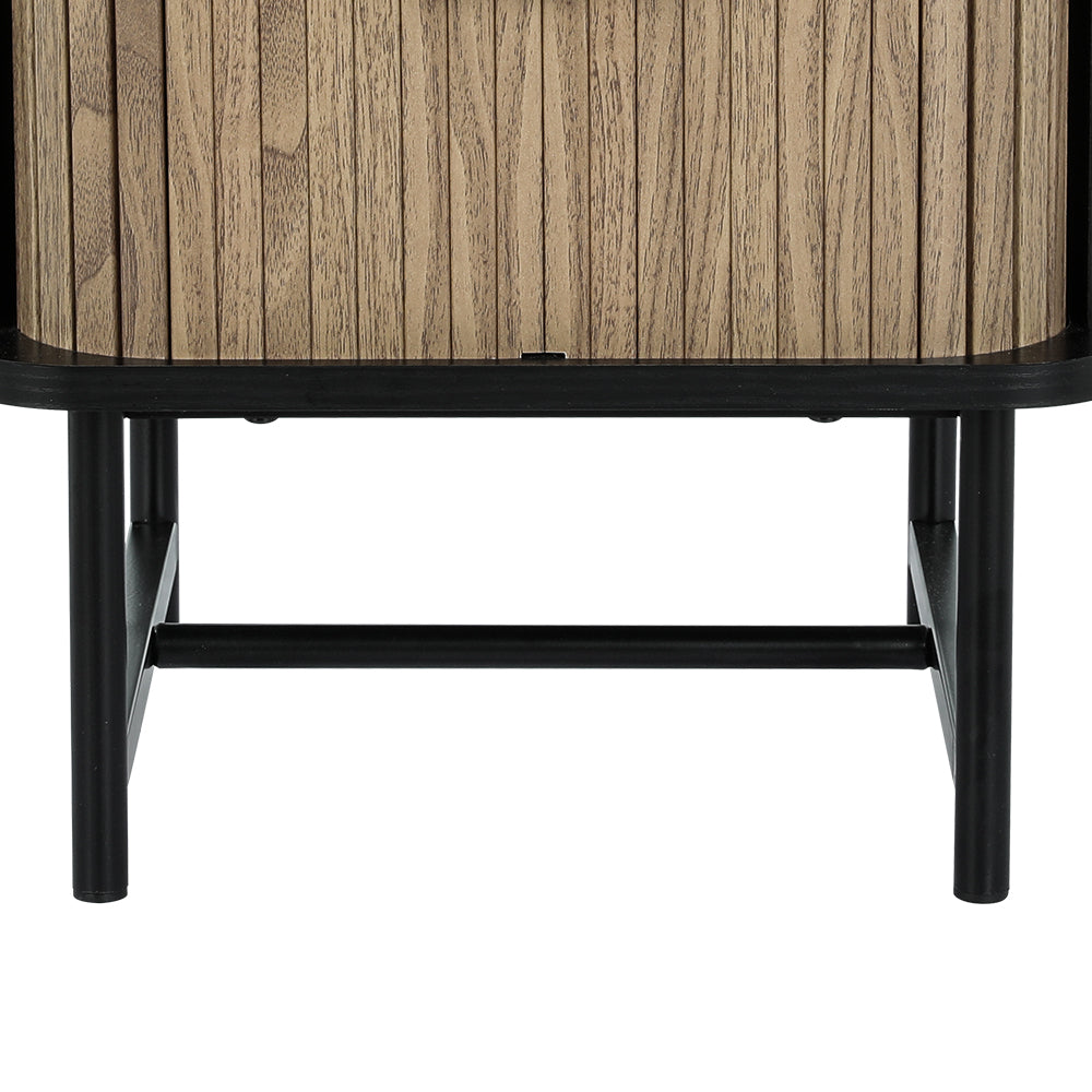 Boris Bedside Table Nightstand - Black