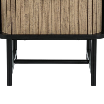 Boris Bedside Table Nightstand - Black