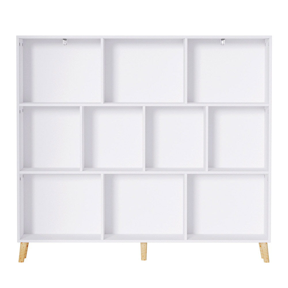 Cora Bookshelf 3 Tiers 10 Cubes - White