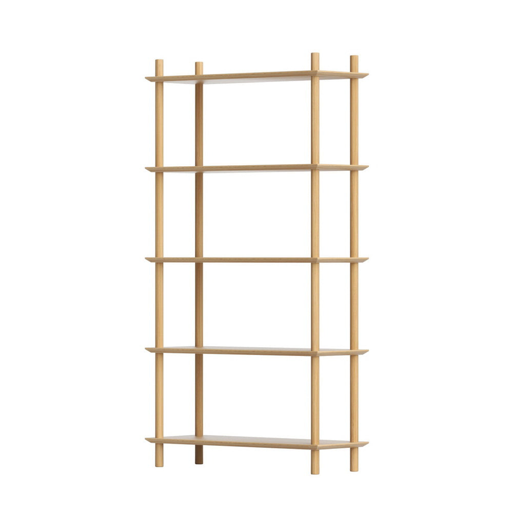 Bookshelf 5 Tiers Bookcase Display Shelves - Pine