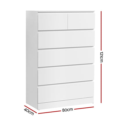 Pepe 6 Chest of Drawers - White
