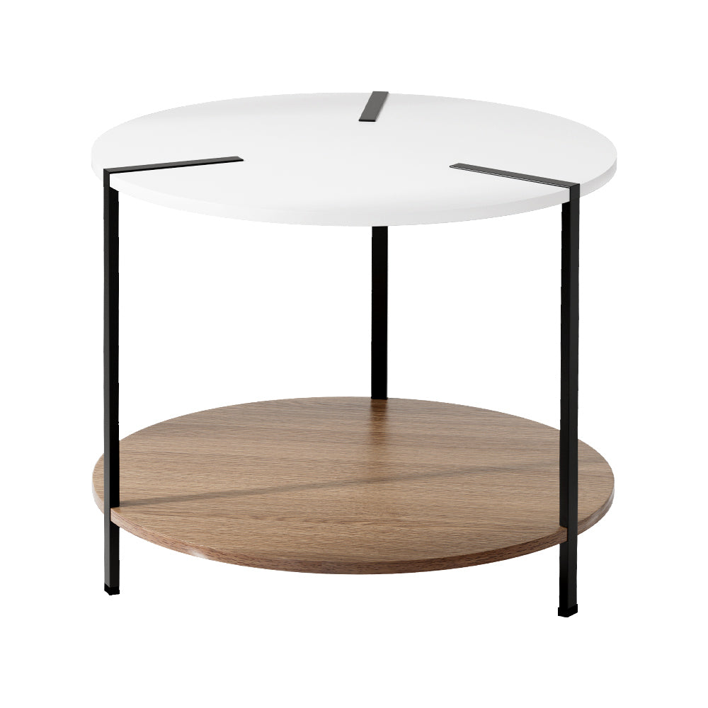 Cedric Coffee Table Side Table Round - White
