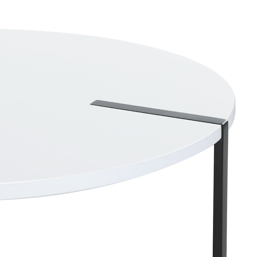 Cedric Coffee Table Side Table Round - White