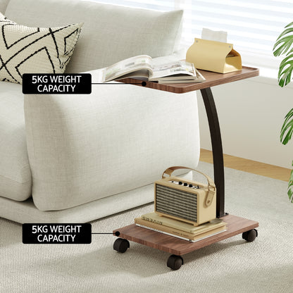 C Shaped Coffee Table - Walnut