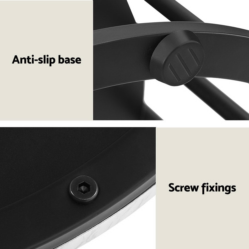 Marble Effect Coffee Table 2-Tier Round