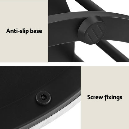 Marble Effect Coffee Table 2-Tier Round