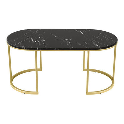 Marble Effect Coffee Table - Black