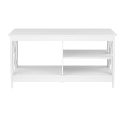 Robust Coffee Table Storage Shelf - White