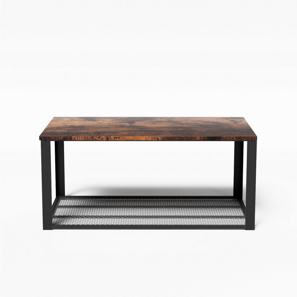 Rustic Brown Coffee Table 2-Tier 104CM