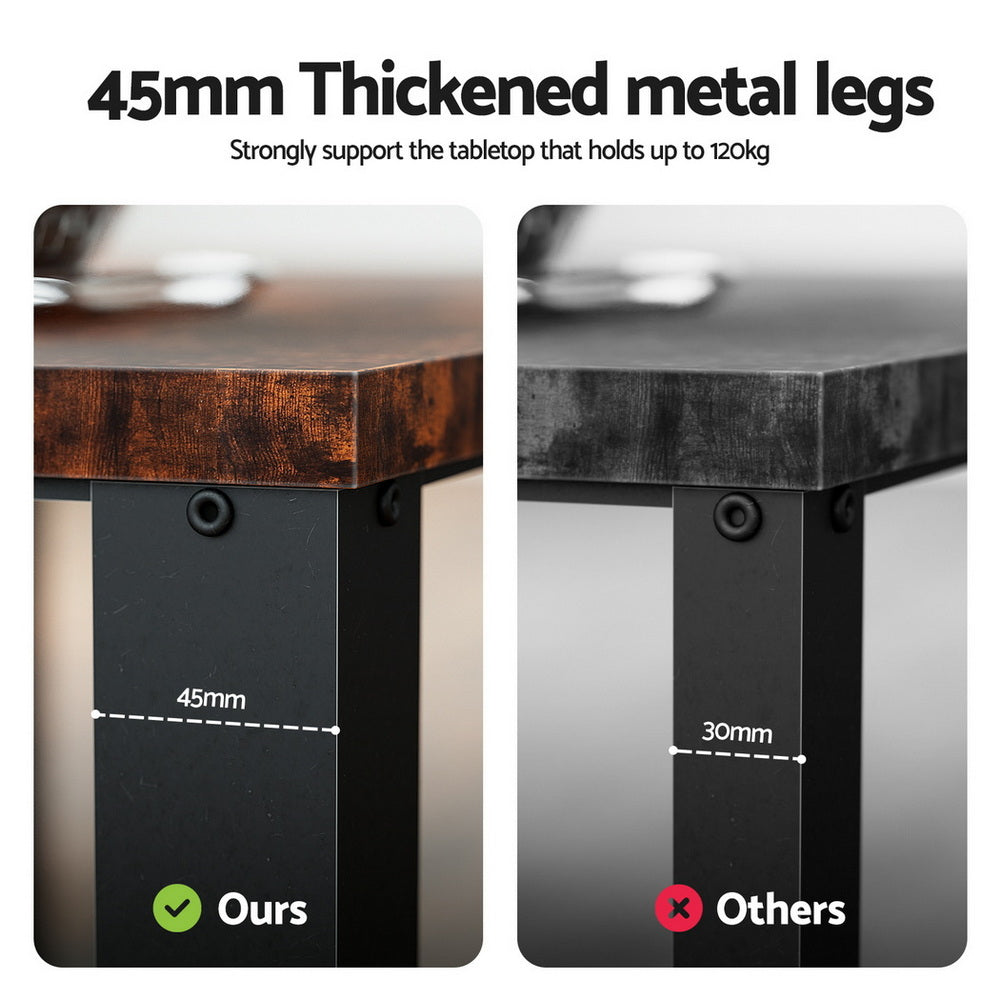 Rustic Brown Coffee Table 2-Tier 104CM