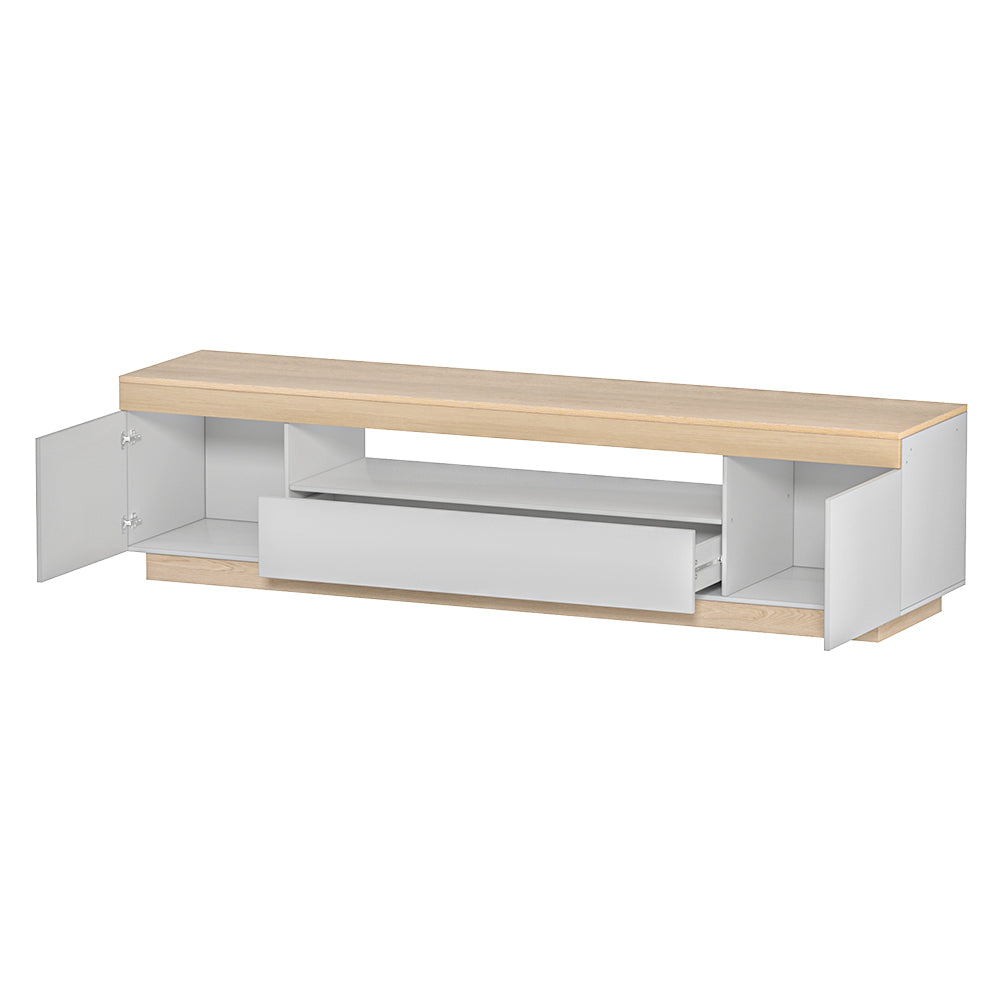 Lior TV Cabinet Entertainment Unit Stand 180CM - White Wood