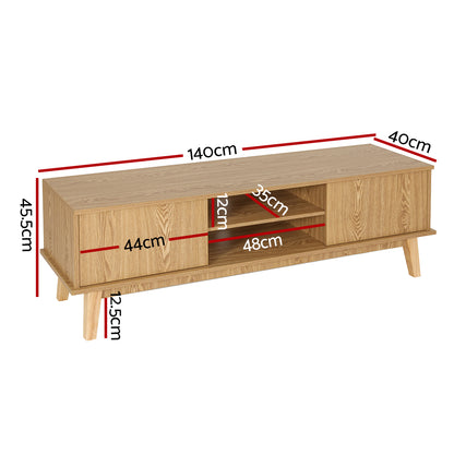 Adwen TV Cabinet Entertainment Unit 140CM - Pine