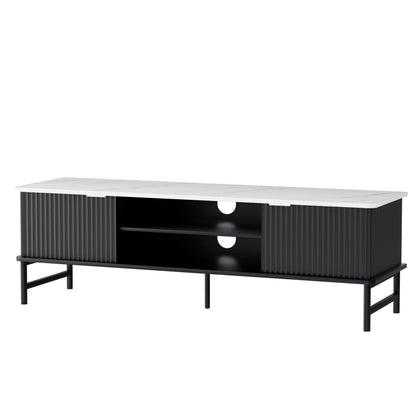 Kaisu TV Cabinet Entertainment Unit Stand Storage 140CM - White & Black