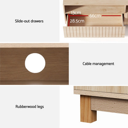 Karel TV Cabinet Entertainment Unit Stand 150CM - Pine