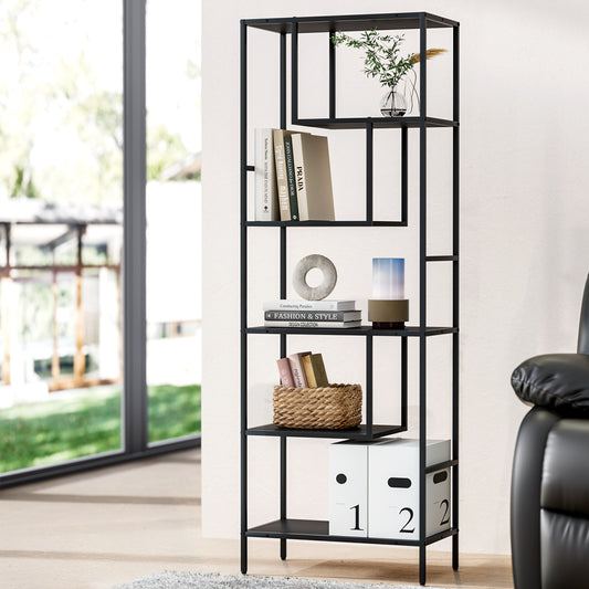 Rhys Bookshelf 5 Tiers - Black