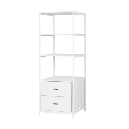 Bookshelf Display Shelf 2 Drawers 152CM - White