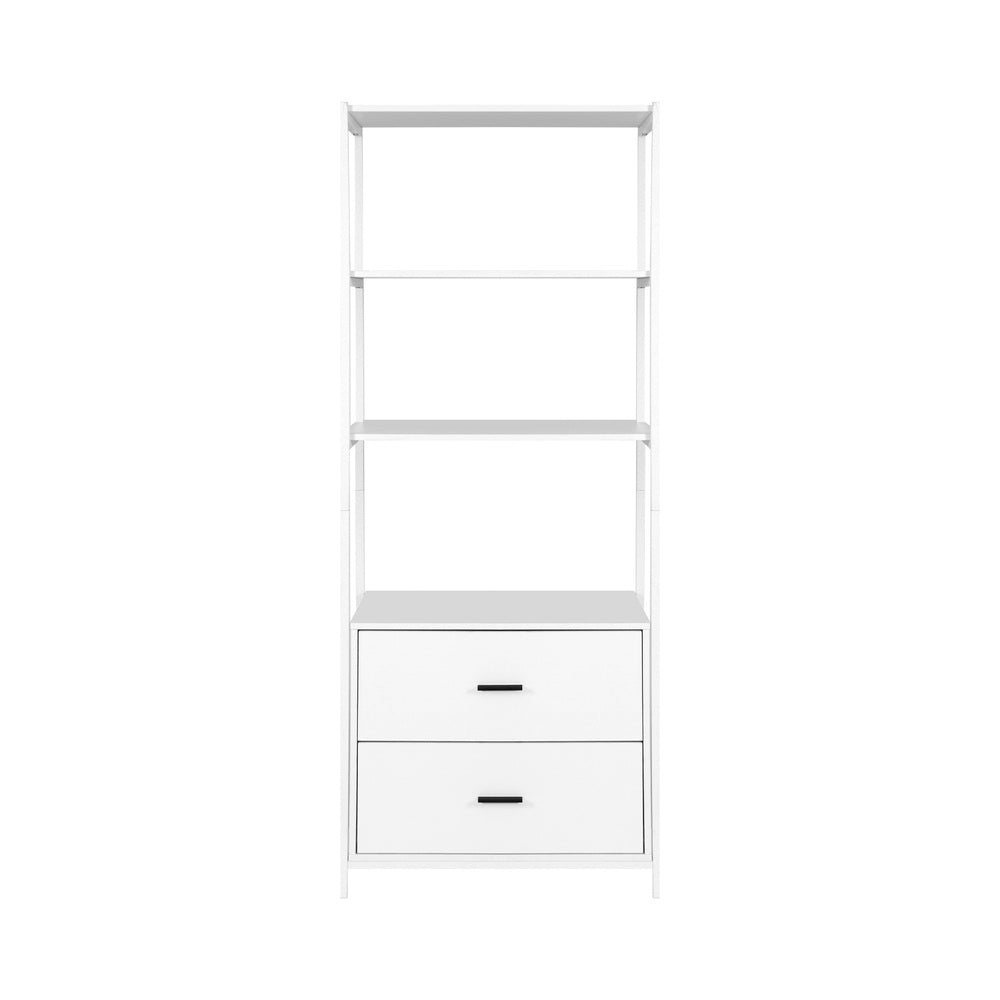 Bookshelf Display Shelf 2 Drawers 152CM - White