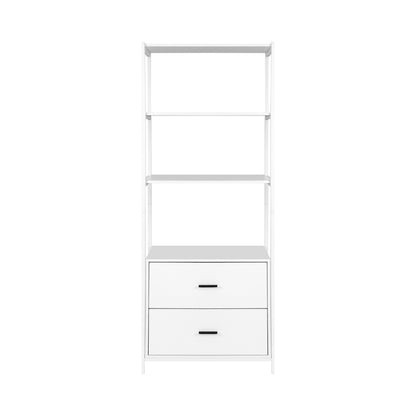Bookshelf Display Shelf 2 Drawers 152CM - White
