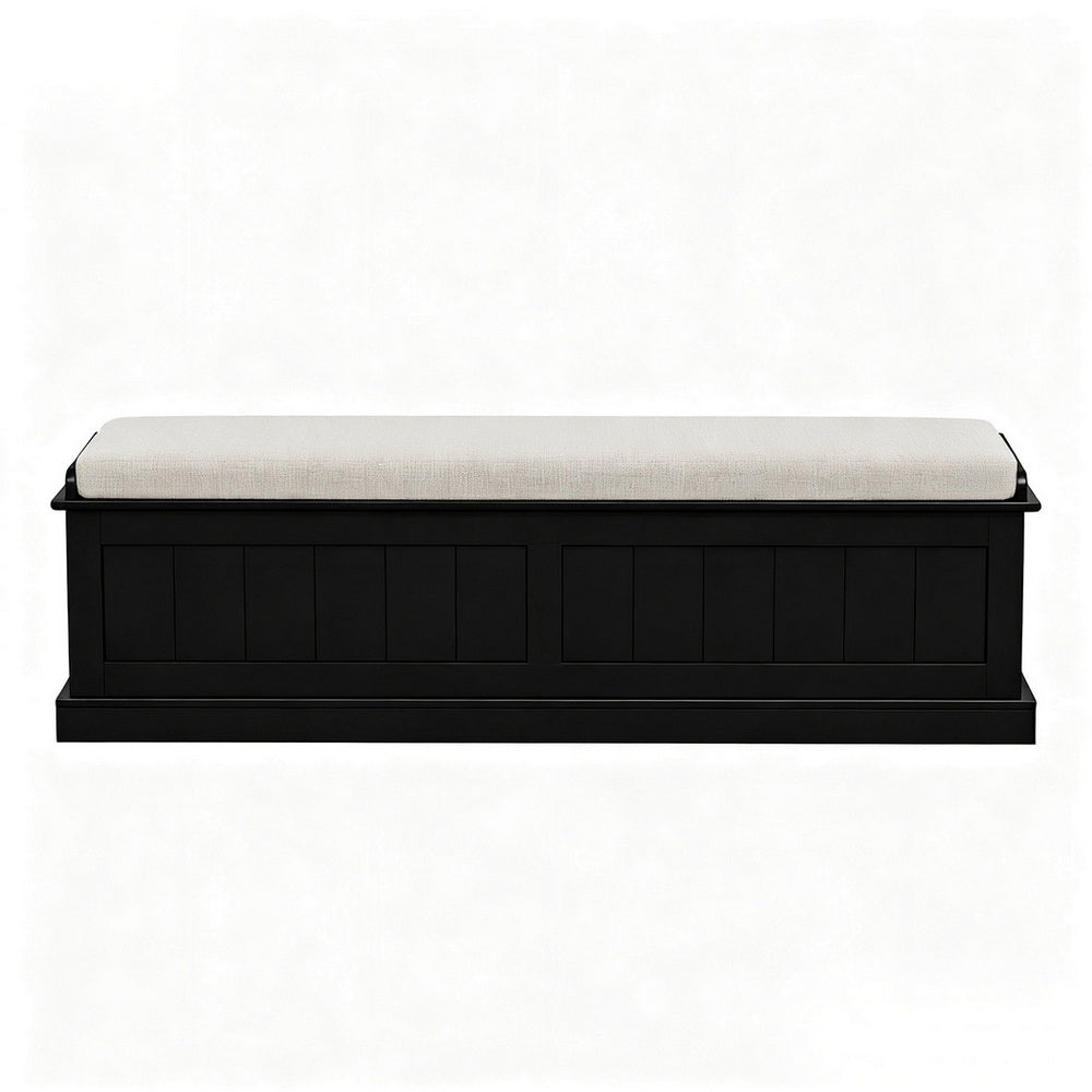 Storage Ottoman Blanket Box 140cm - Fluted Black