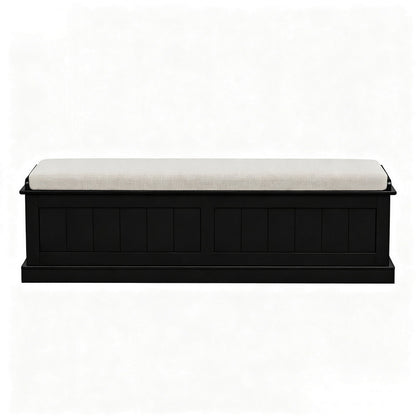 Storage Ottoman Blanket Box 140cm - Fluted Black