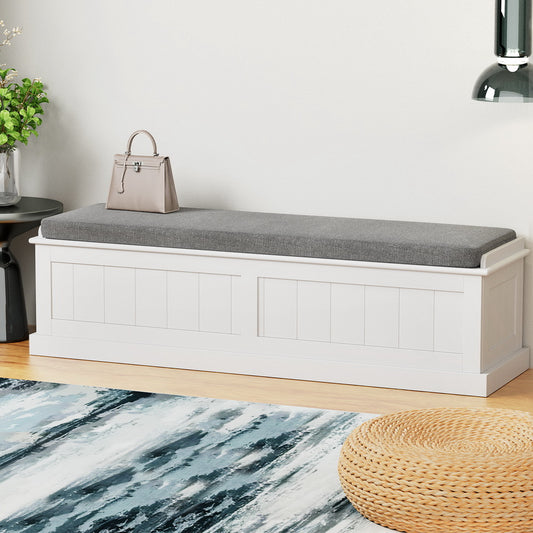 Storage Ottoman Blanket Box 140cm - Fluted Grey