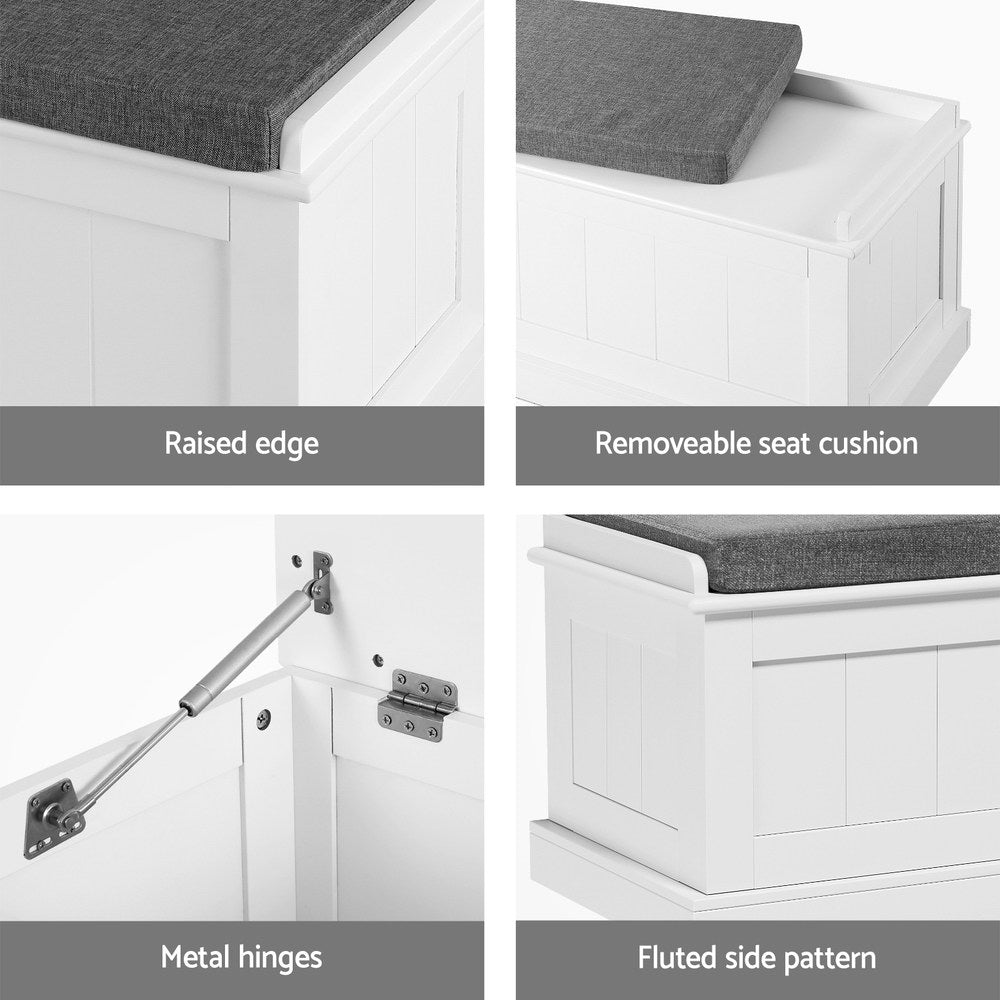 Storage Ottoman Blanket Box 140cm - Fluted Grey