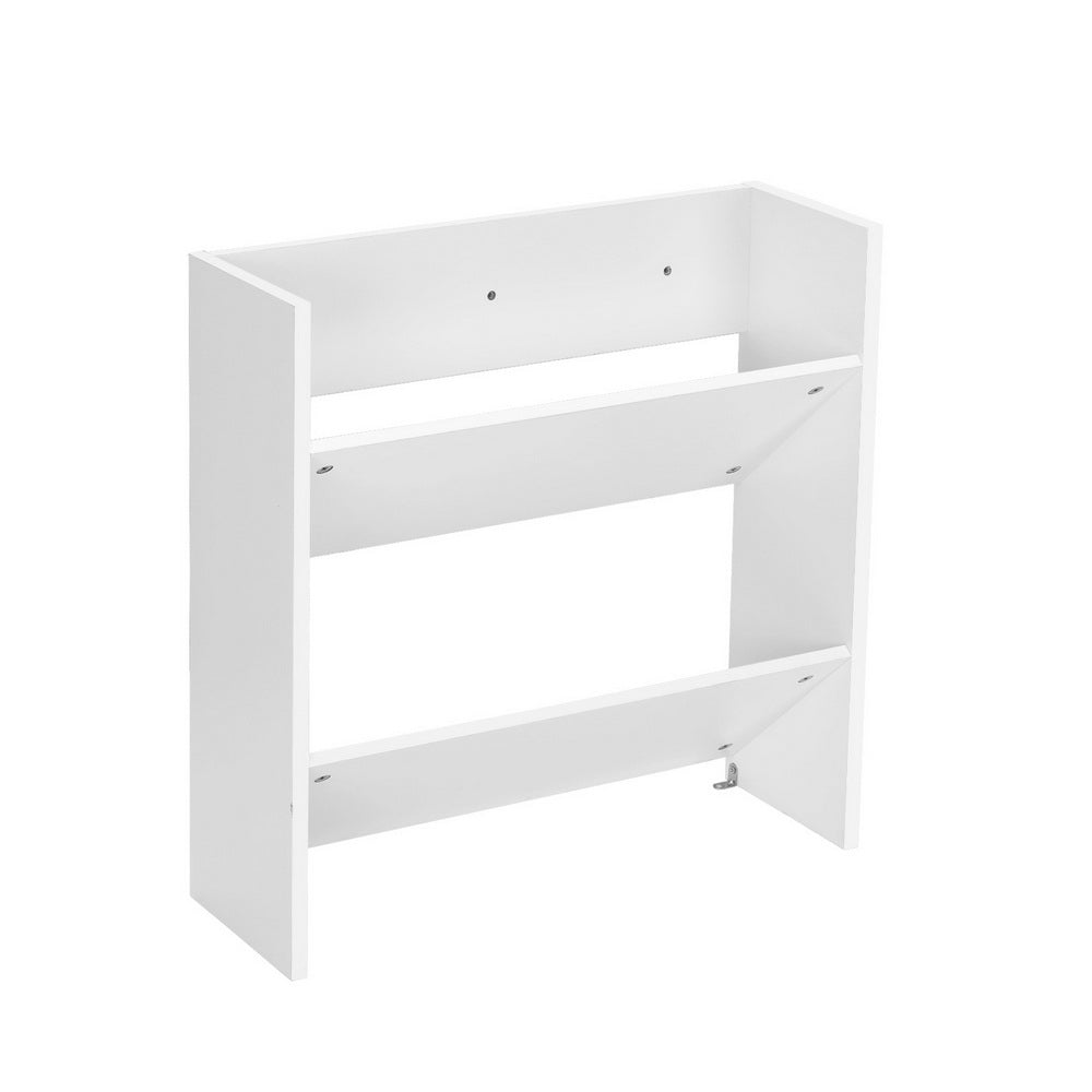 Set of 2 Wall Mounted Shoe Racks 2-tier 12 Pairs - White