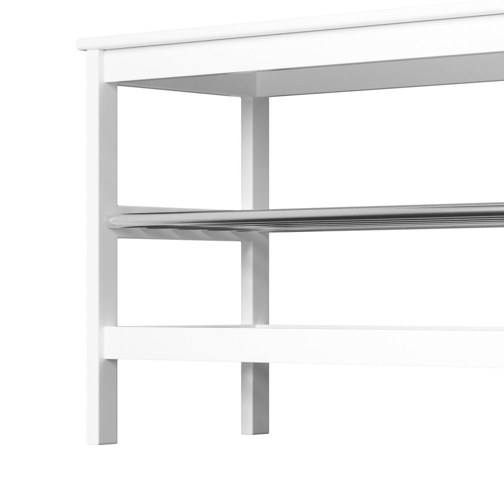 Kubota Shoe Rack Cabinet Bamboo Bench 10 - Paris White