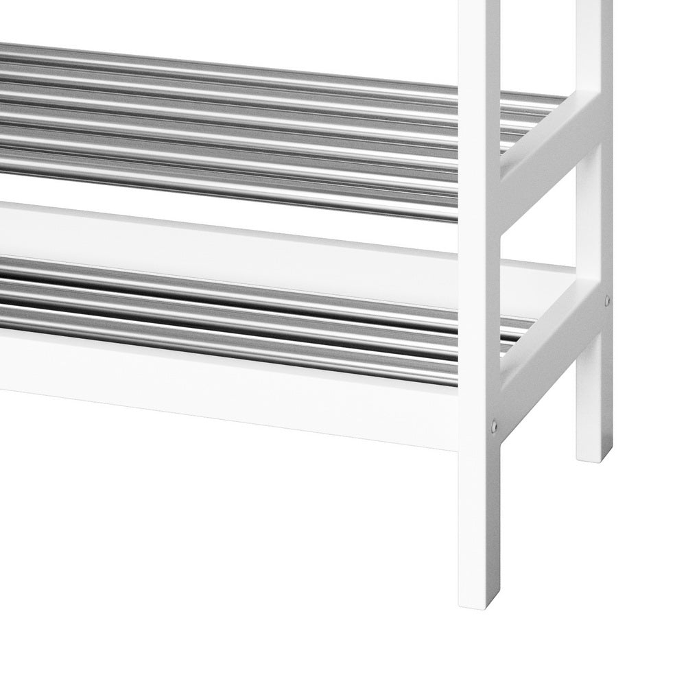 Kubota Shoe Rack Cabinet Bamboo Bench 10 - Paris White