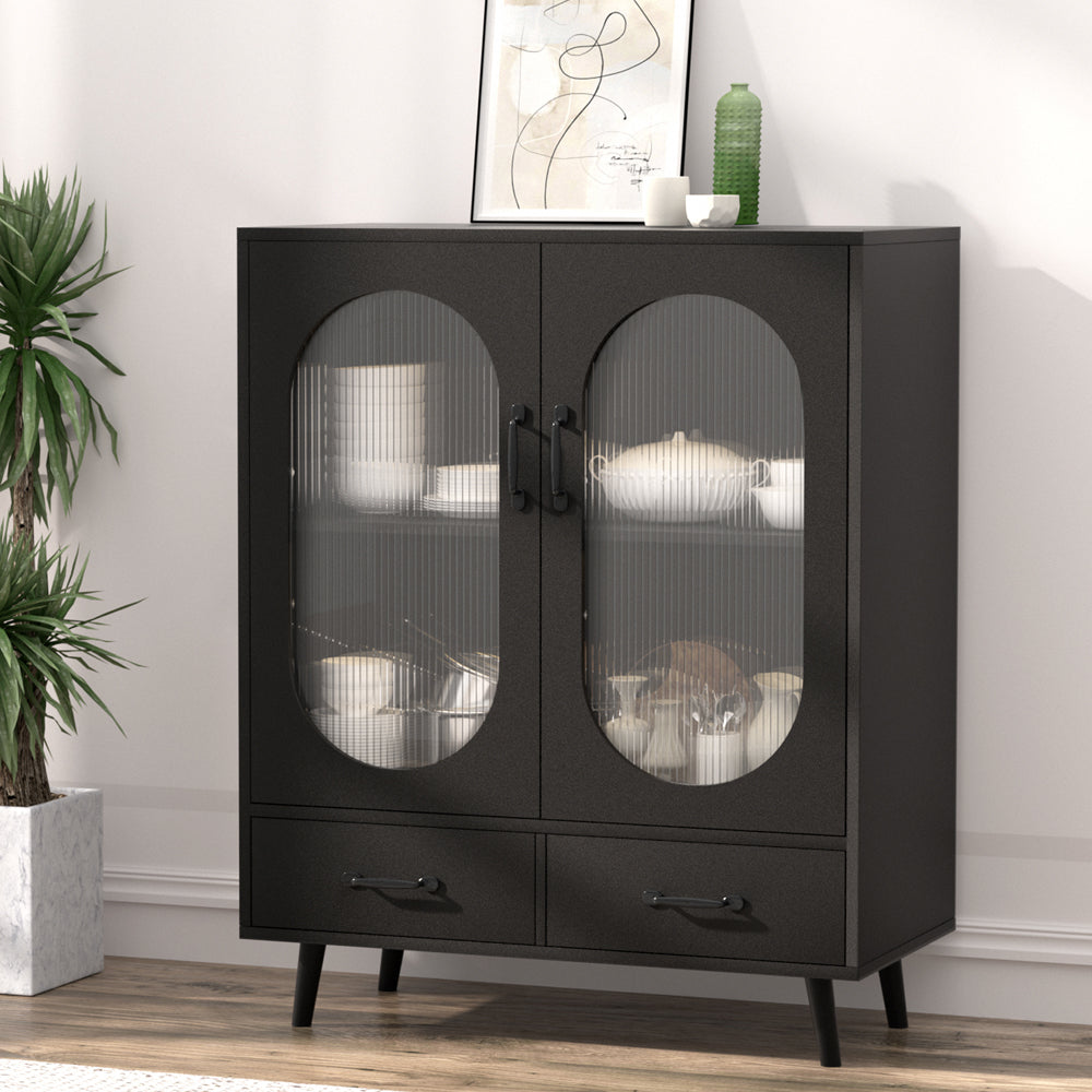Lency Buffet Sideboard Double Doors - Black