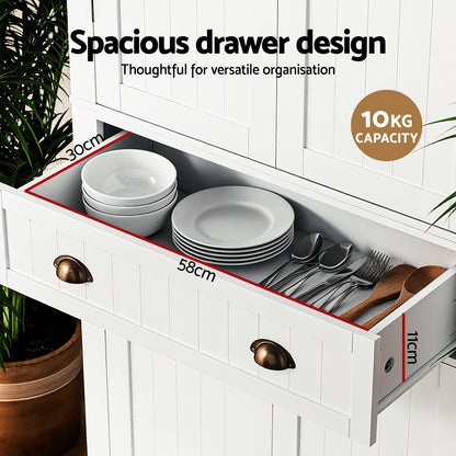 Buffet Sideboard Cupboard Cabinet - White