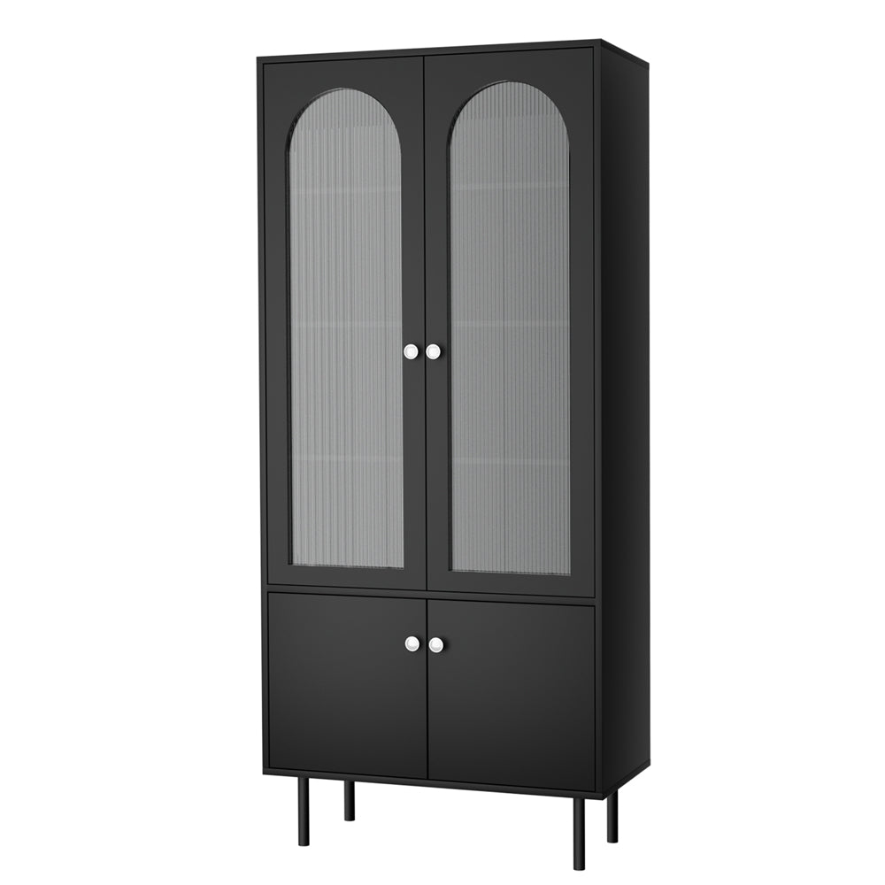 Lency Buffet Sideboard Cupboard Cabinet - Black