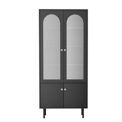 Lency Buffet Sideboard Cupboard Cabinet - Black
