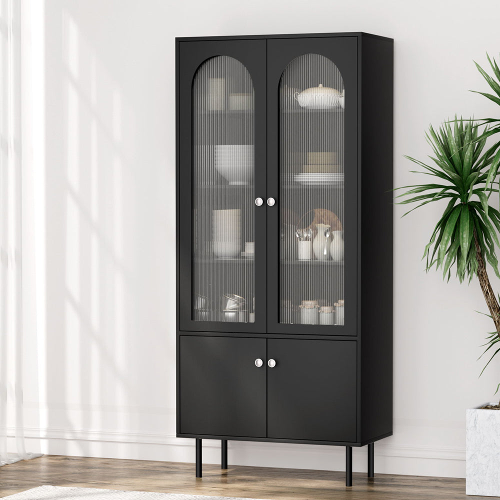 Lency Buffet Sideboard Cupboard Cabinet - Black